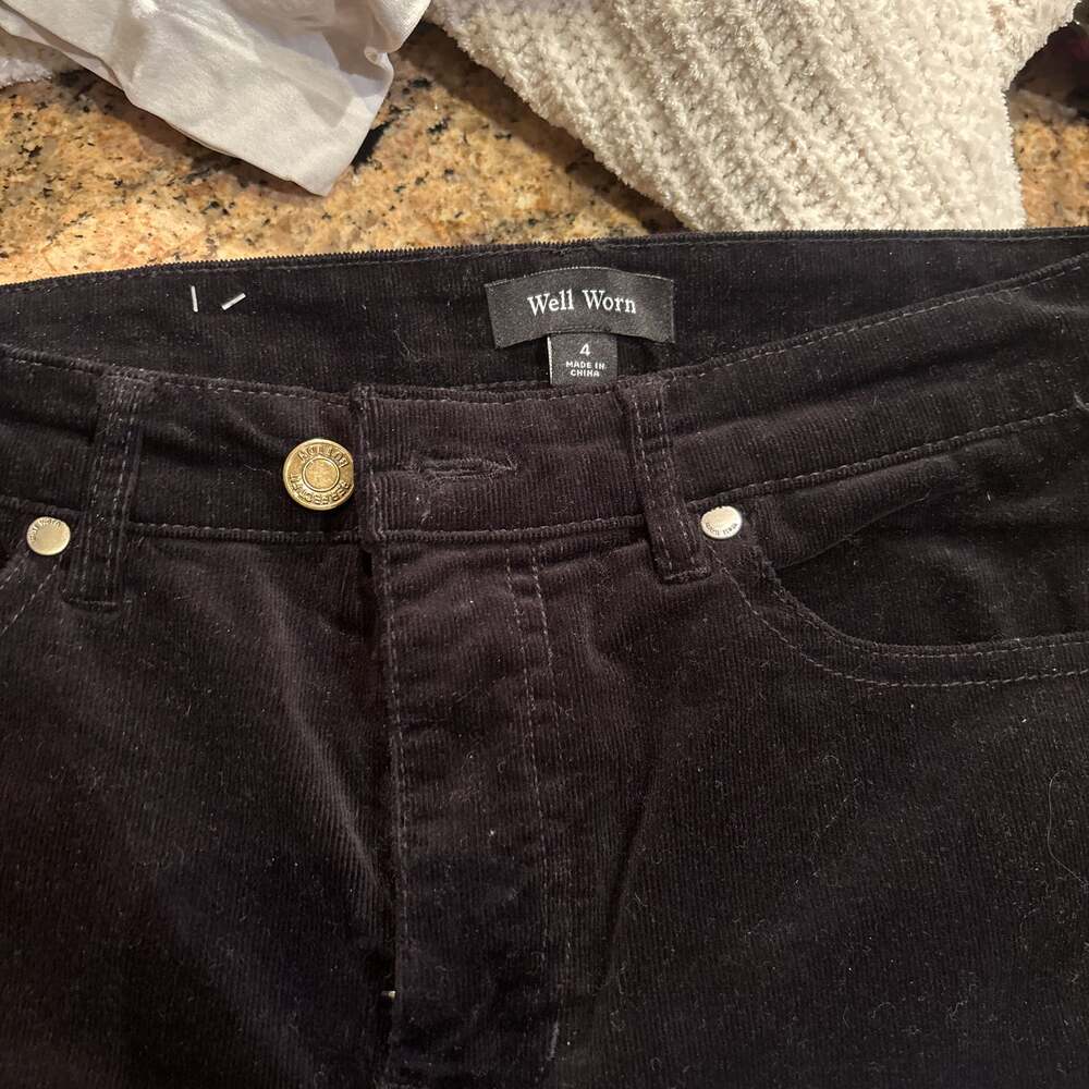 Well Worn Womens Black High Rise Corduroy Skinny Pants - Picture 3 of 4